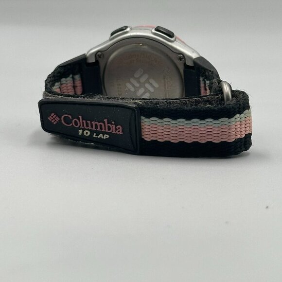 3/$30 Columbia Digital Watch Pink Black Nylon Strap Band Backlight Dial - Picture 9 of 13